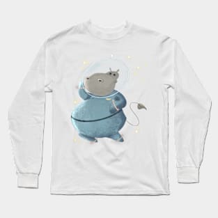 Hippopotamus in Space Long Sleeve T-Shirt